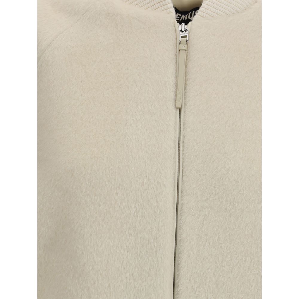 Jacquemus Bomberjacke aus weißer Wolle