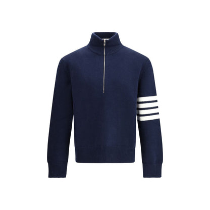 Thom Browne blaues Fleece-Sweatshirt aus Wolle