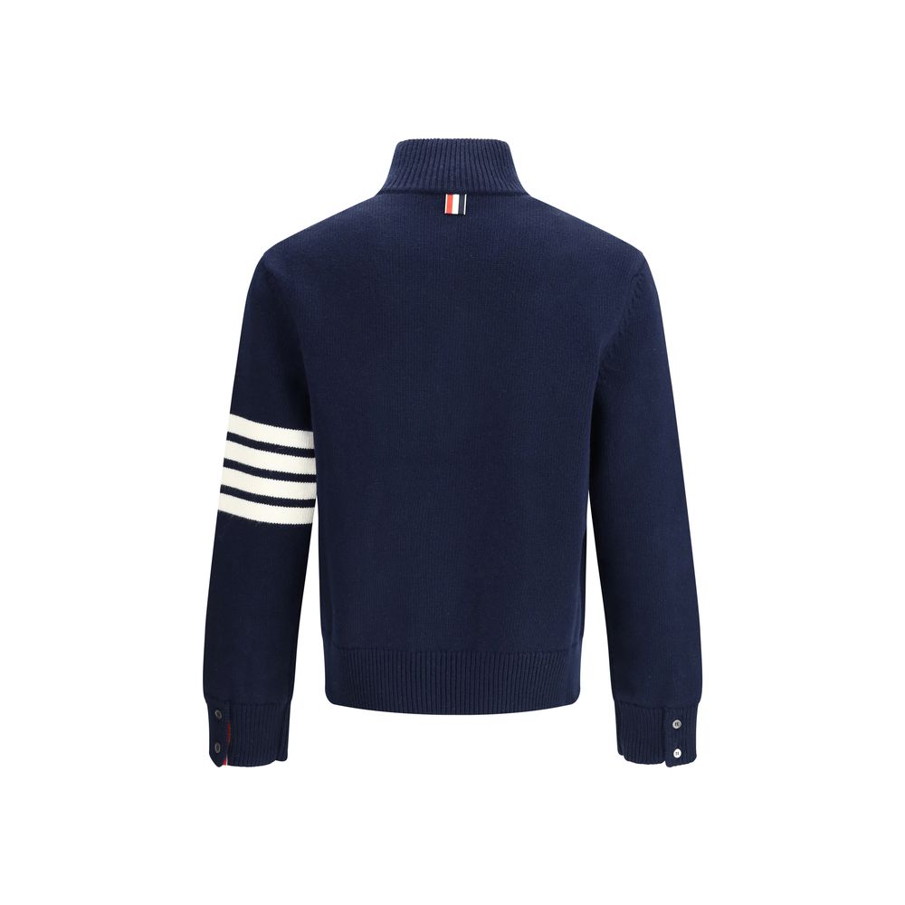 Thom Browne blaues Fleece-Sweatshirt aus Wolle