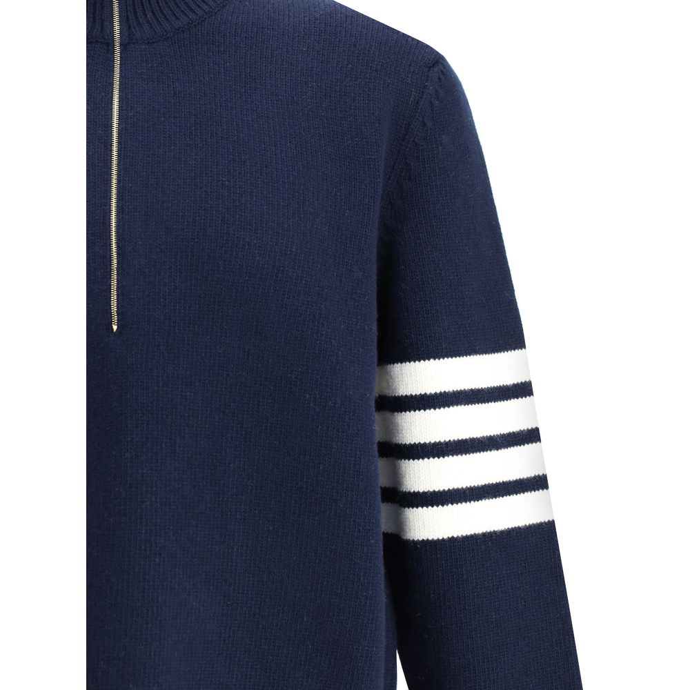 Thom Browne blaues Fleece-Sweatshirt aus Wolle