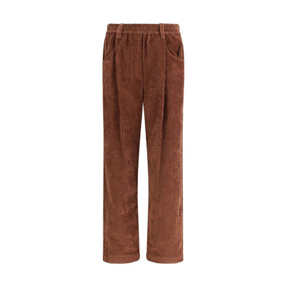 Brunello Cucinelli Brown Cotton Casual Pants