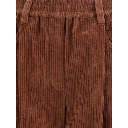 Brunello Cucinelli Brown Cotton Casual Pants