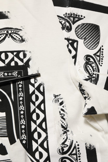 Dolce &amp; Gabbana – Weißes Baumwoll-T-Shirt mit Bandana-Logo-Print für Herren