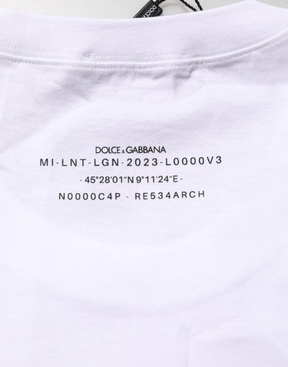 Dolce &amp; Gabbana – Ärmelloses Tank-T-Shirt aus weißer Baumwolle mit Aufdruck