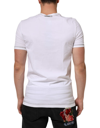 Dolce &amp; Gabbana Weißes Herren-Unterwäsche-T-Shirt aus Baumwolle mit Rundhalsausschnitt