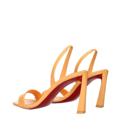 Christian Louboutin Sandalen mit Stiletto-Absatz aus orangefarbenem Leder