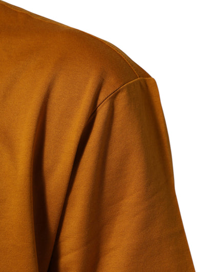 Dolce &amp; Gabbana – Goldbraunes T-Shirt mit Rundhalsausschnitt und kurzen Ärmeln