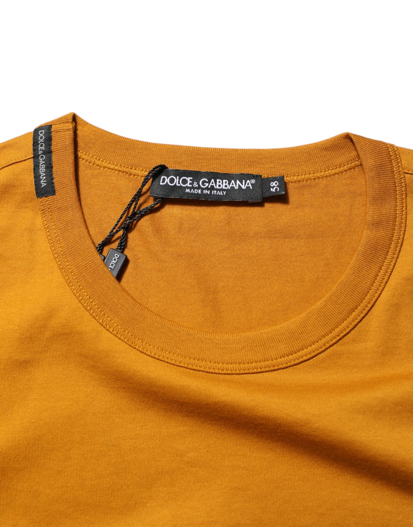 Dolce &amp; Gabbana – Goldbraunes T-Shirt mit Rundhalsausschnitt und kurzen Ärmeln