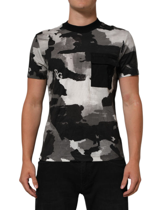 Dolce &amp; Gabbana – Mehrfarbiges Camouflage-T-Shirt für Herren mit kurzen Ärmeln