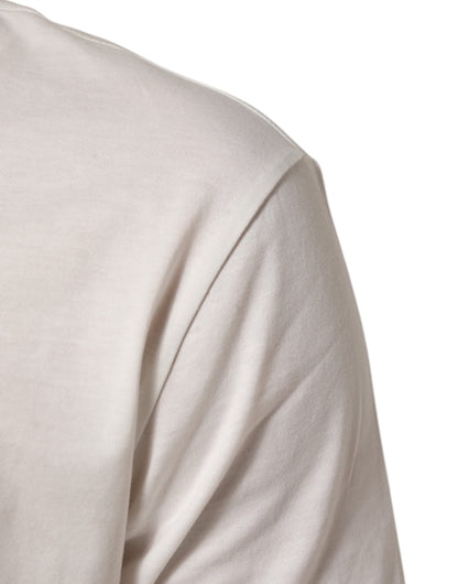 Dolce &amp; Gabbana – Weißes Herren-T-Shirt mit Rundhalsausschnitt und Logo-Print aus Baumwolle