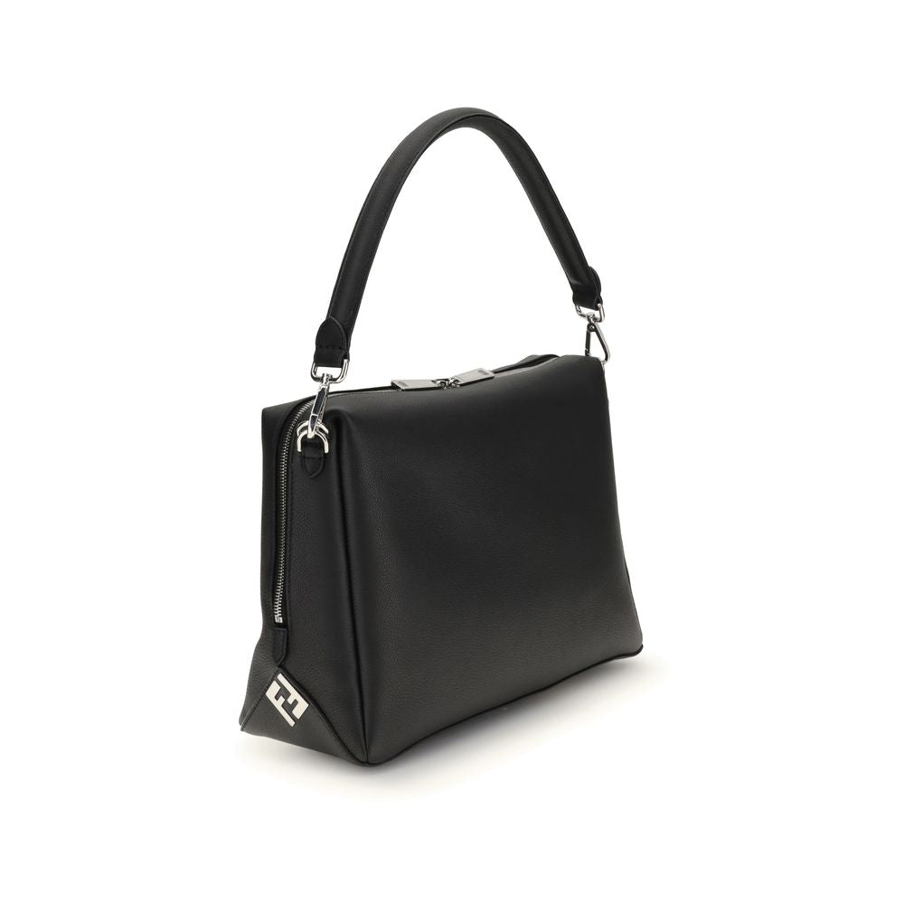 Fendi Schultertasche aus schwarzem Kalbsleder (Bos Taurus)
