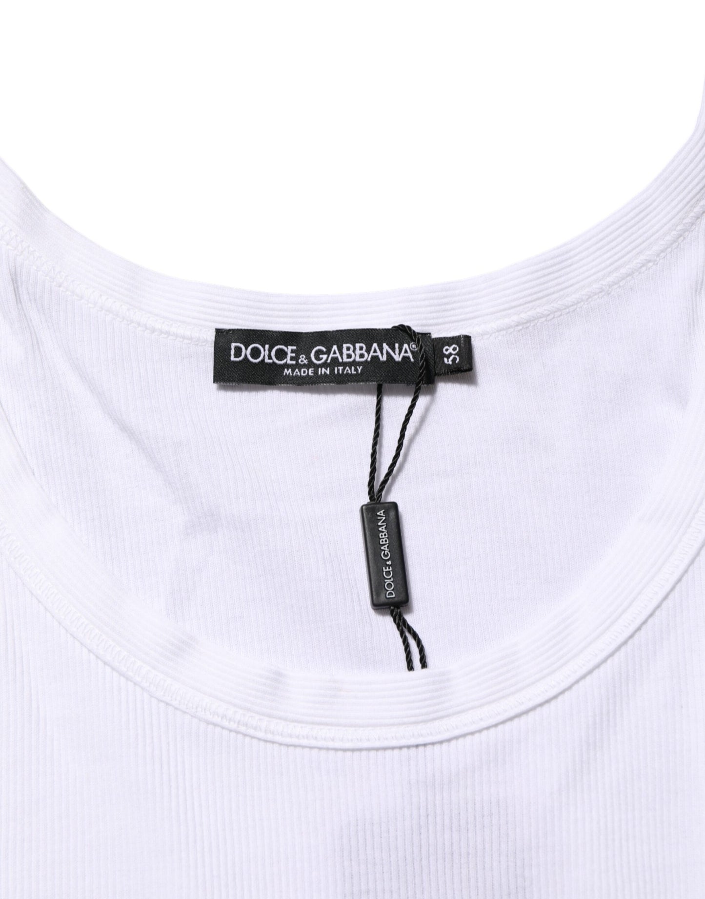 Dolce &amp; Gabbana – Weißes ärmelloses Tank-T-Shirt mit Rundhalsausschnitt