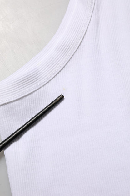 Dolce &amp; Gabbana – Weißes ärmelloses Tank-T-Shirt mit Rundhalsausschnitt