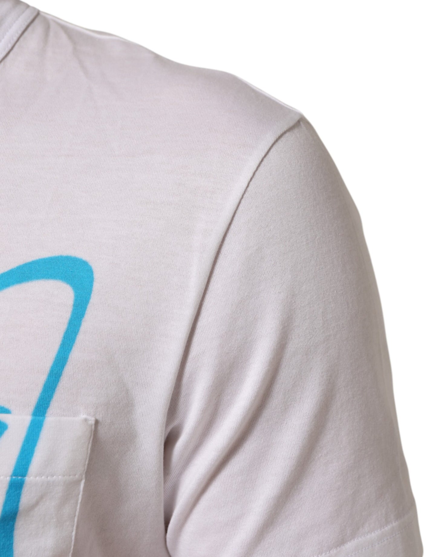 Dolce &amp; Gabbana – Weißes Baumwoll-T-Shirt mit Rundhalsausschnitt und grafischem Print