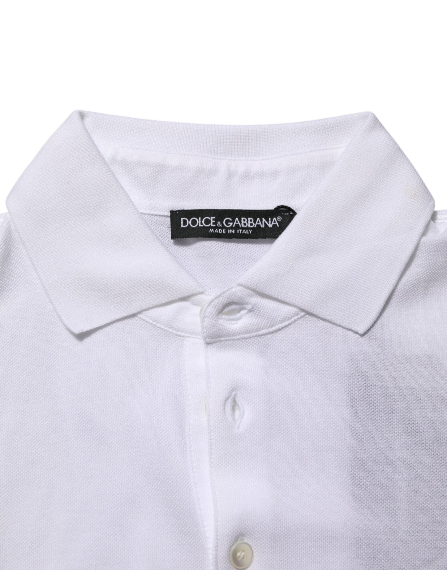 Dolce & Gabbana White Collared Short Sleeves Polo Men T-shirt