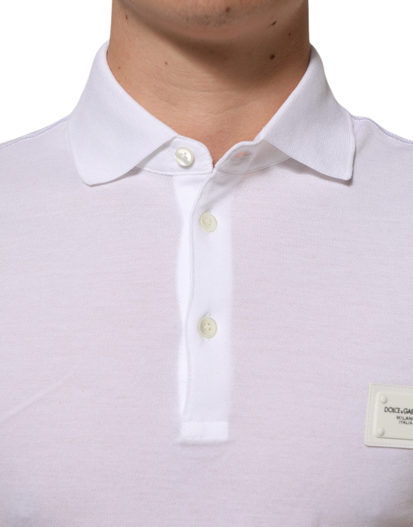 Dolce &amp; Gabbana – Weißes Poloshirt mit Kragen und kurzen Ärmeln