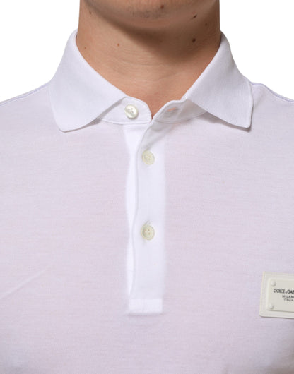 Dolce &amp; Gabbana – Weißes Poloshirt mit Kragen und kurzen Ärmeln
