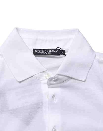Dolce &amp; Gabbana – Weißes Poloshirt mit Kragen und kurzen Ärmeln