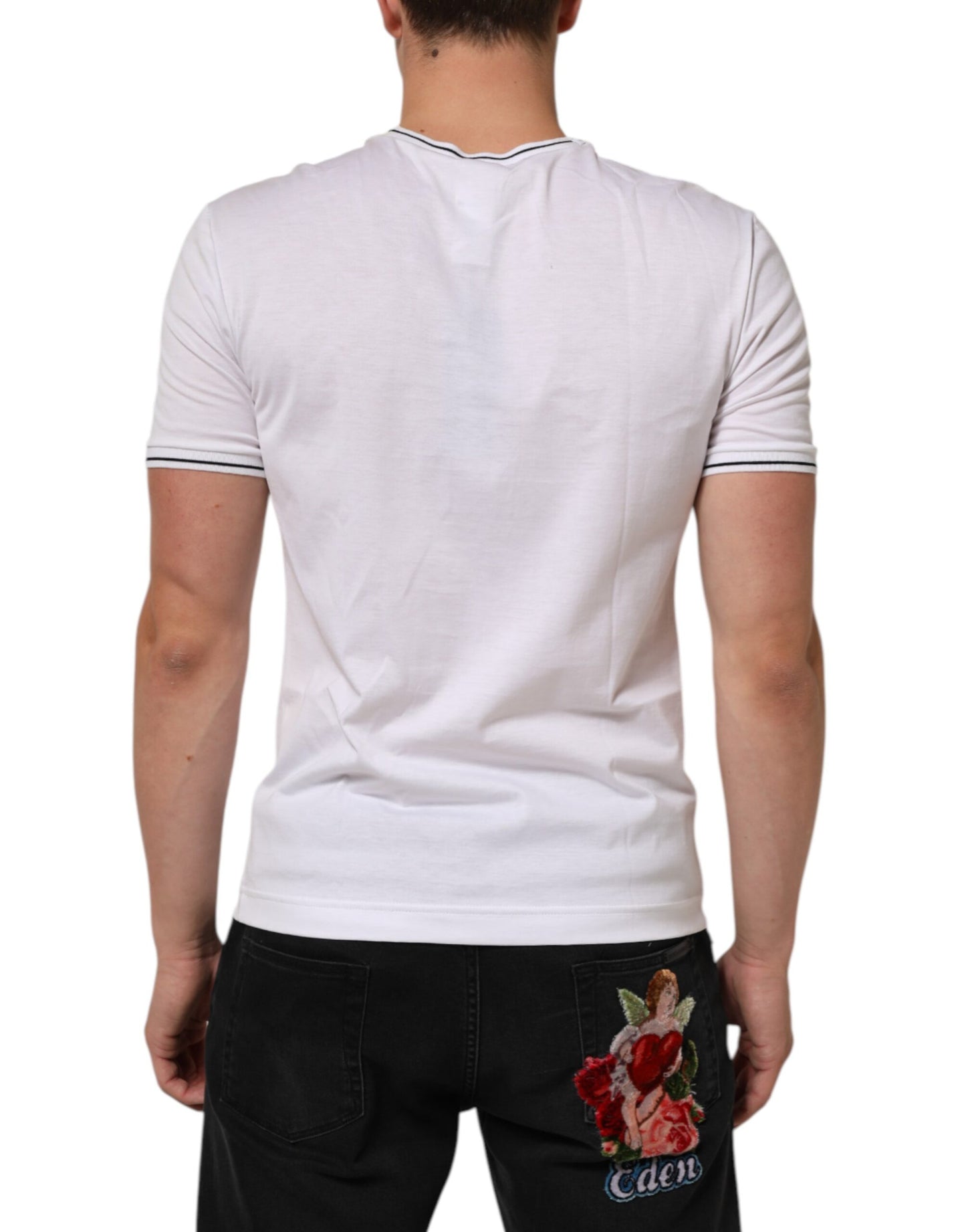 Dolce &amp; Gabbana Weißes Kurzarm-Unterwäsche-T-Shirt mit Rundhalsausschnitt für Herren