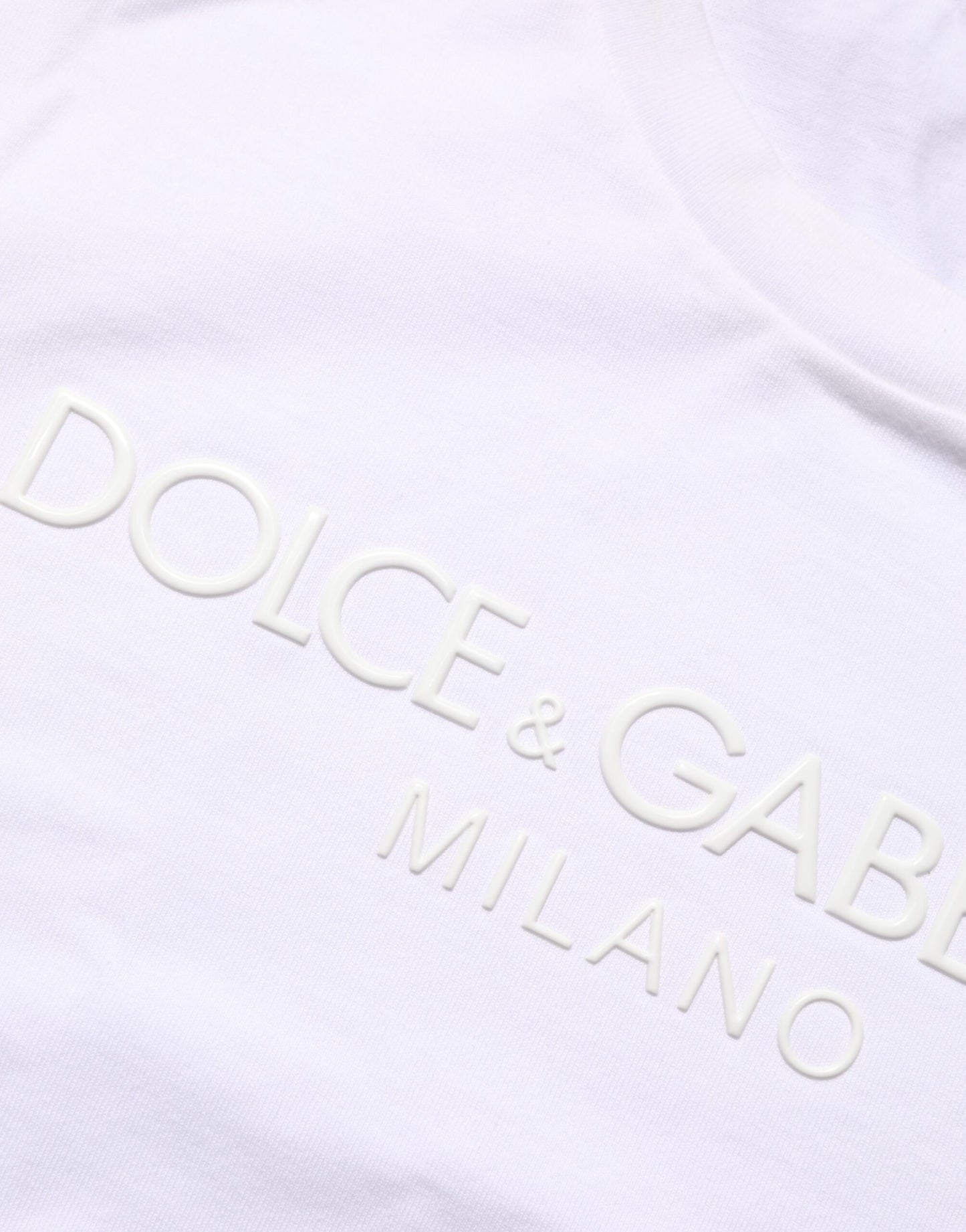 Dolce &amp; Gabbana – Weißes T-Shirt aus Baumwolle mit Rundhalsausschnitt und kurzen Ärmeln