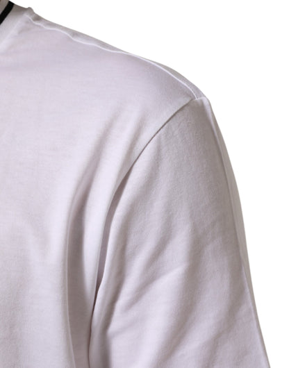 Dolce &amp; Gabbana – Weißes, kurzärmliges T-Shirt mit Sacred Heart-Print für Herren