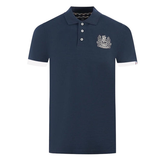 Aquascutum – Blaues Poloshirt aus Baumwolle