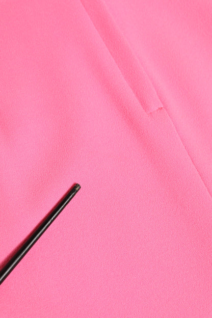 Dolce &amp; Gabbana – Rosafarbenes Etui-Midikleid aus Polyester mit langen Ärmeln