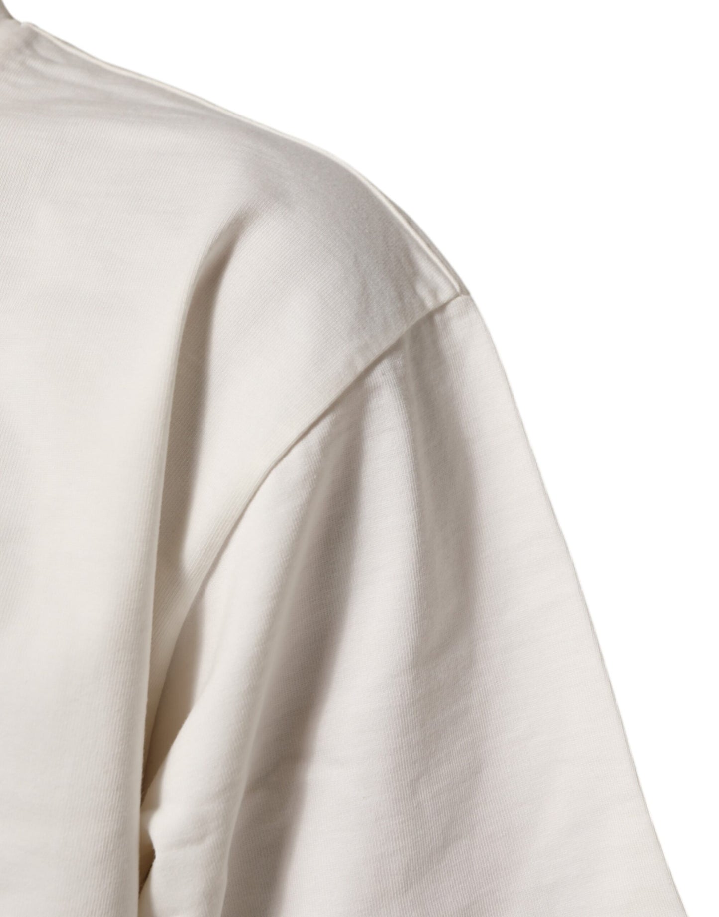 Dolce &amp; Gabbana – Weißes Herren-T-Shirt aus Baumwolle mit Rundhalsausschnitt und Logodruck