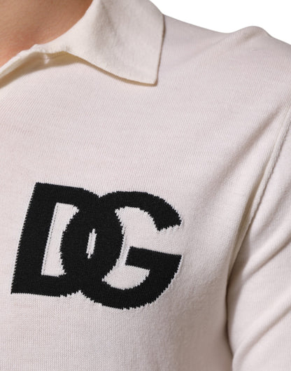 Dolce &amp; Gabbana – Weißes T-Shirt aus Baumwolle mit Kragen und kurzen Ärmeln