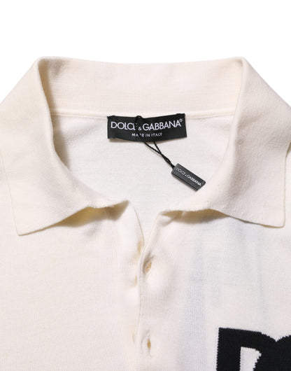 Dolce &amp; Gabbana – Weißes T-Shirt aus Baumwolle mit Kragen und kurzen Ärmeln