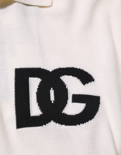Dolce &amp; Gabbana – Weißes T-Shirt aus Baumwolle mit Kragen und kurzen Ärmeln