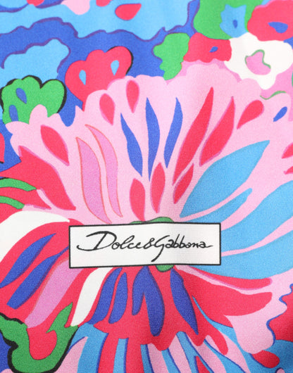 Dolce &amp; Gabbana – Tunika-Bluse aus Seide mit mehrfarbigem Blumendruck