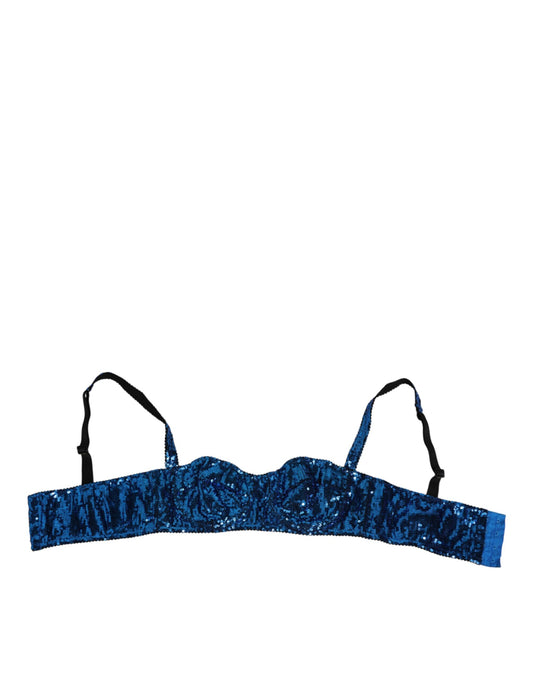 Dolce &amp; Gabbana – Balconnet-BH mit blauen Pailletten