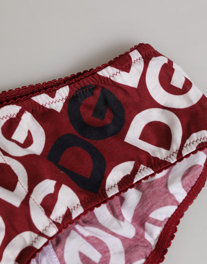 Dolce &amp; Gabbana Bordeaux DG Logo Slip Bottom Brief Unterwäsche