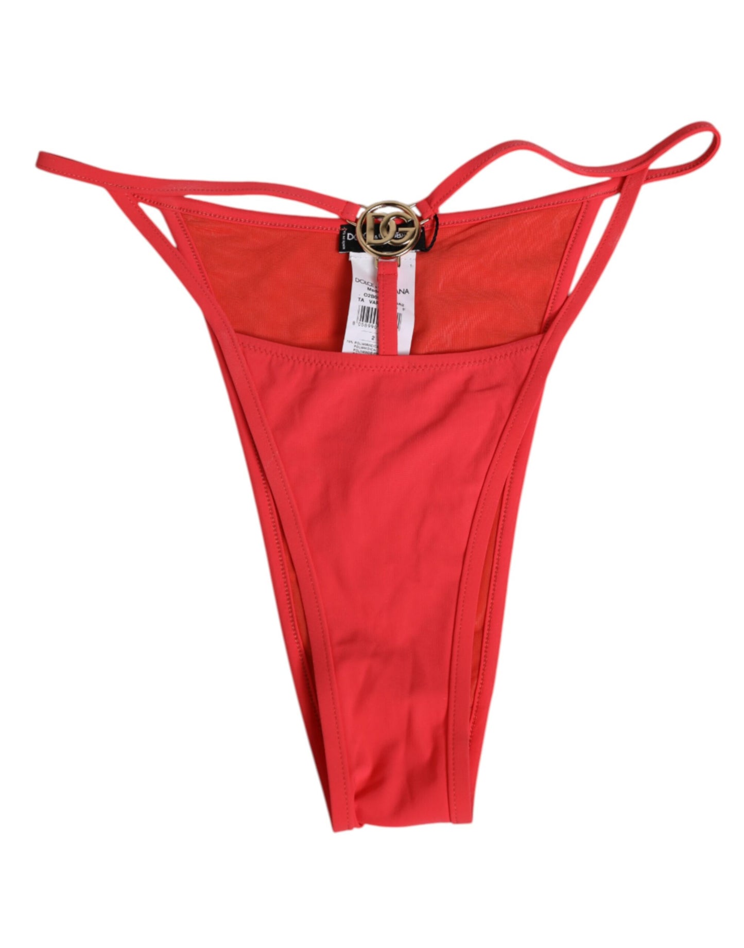 Dolce &amp; Gabbana – Roter Nylon-Stretch-Tanga mit Slip