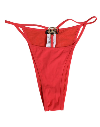 Dolce &amp; Gabbana – Roter Nylon-Stretch-Tanga mit Slip
