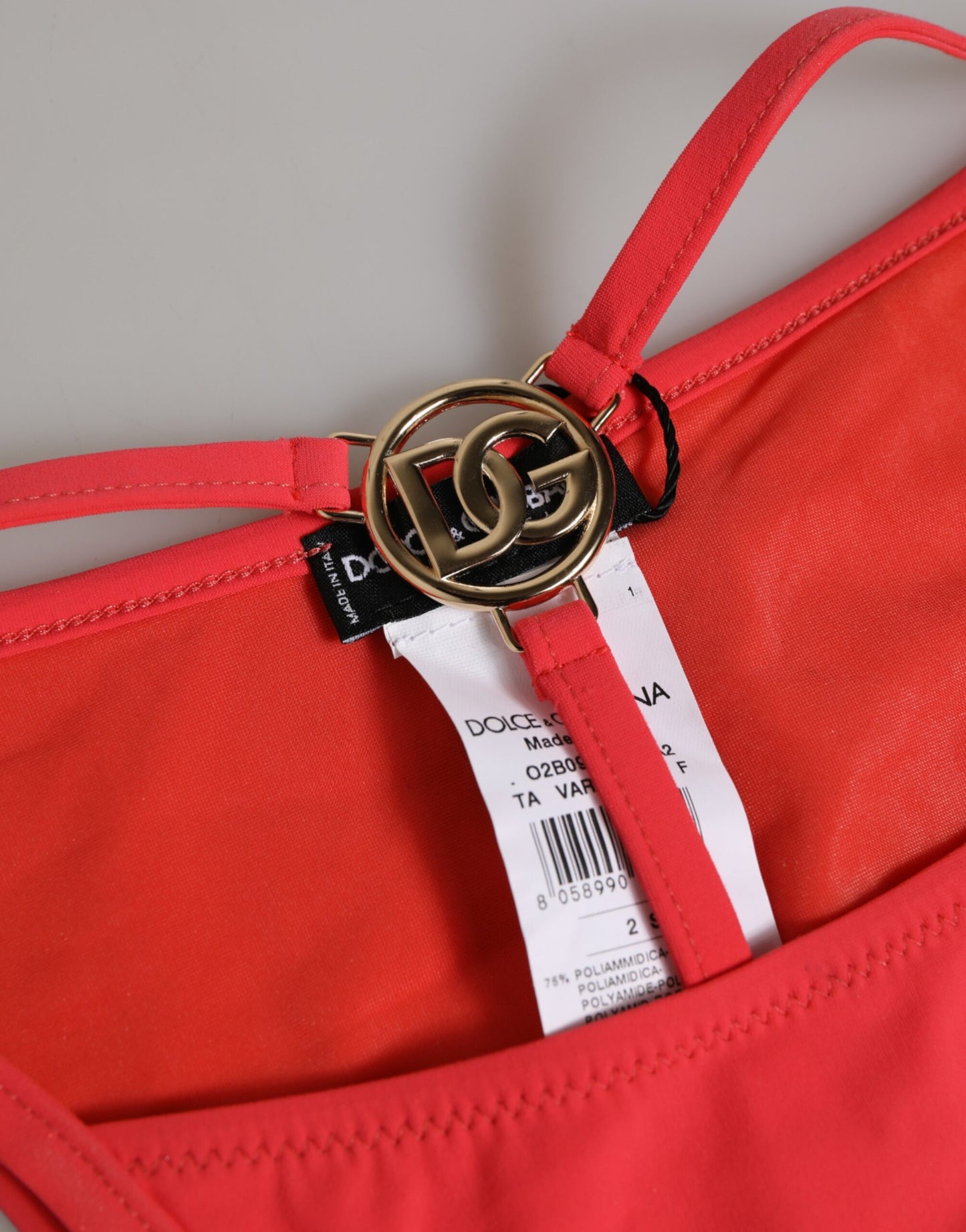 Dolce &amp; Gabbana – Roter Nylon-Stretch-Tanga mit Slip