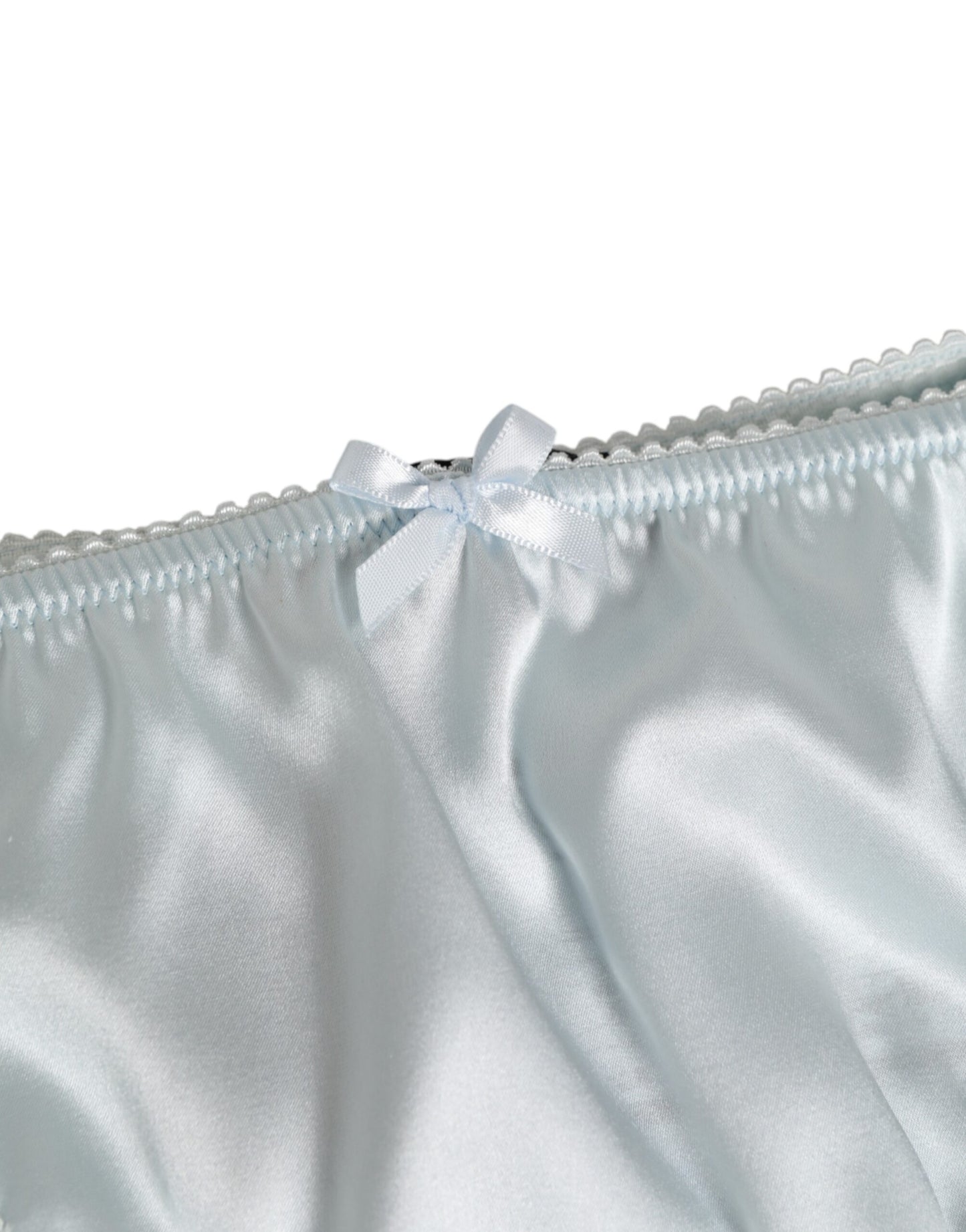 Dolce &amp; Gabbana Graue Seidensatin-Unterhose mit Blumenspitze