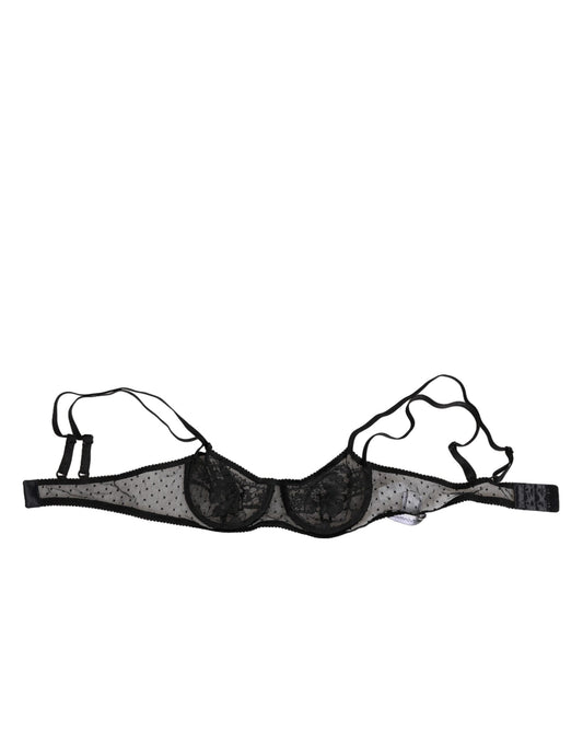 Dolce &amp; Gabbana – Balconette-BH mit Bügel und Blumenmuster in Schwarz