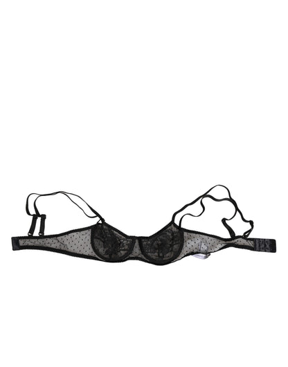 حمالة صدر دولتشي آند غابانا سوداء مزينة بالورود مزودة بسلك داخلي