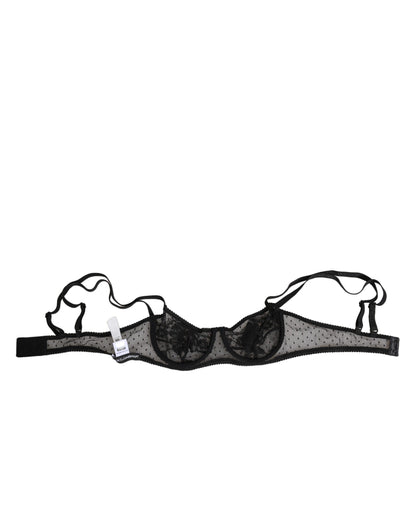 حمالة صدر دولتشي آند غابانا سوداء مزينة بالورود مزودة بسلك داخلي