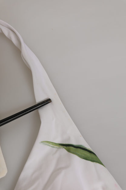 Dolce & Gabbana White Floral Swimsuit 2 Piece Top Bottom Swimwear