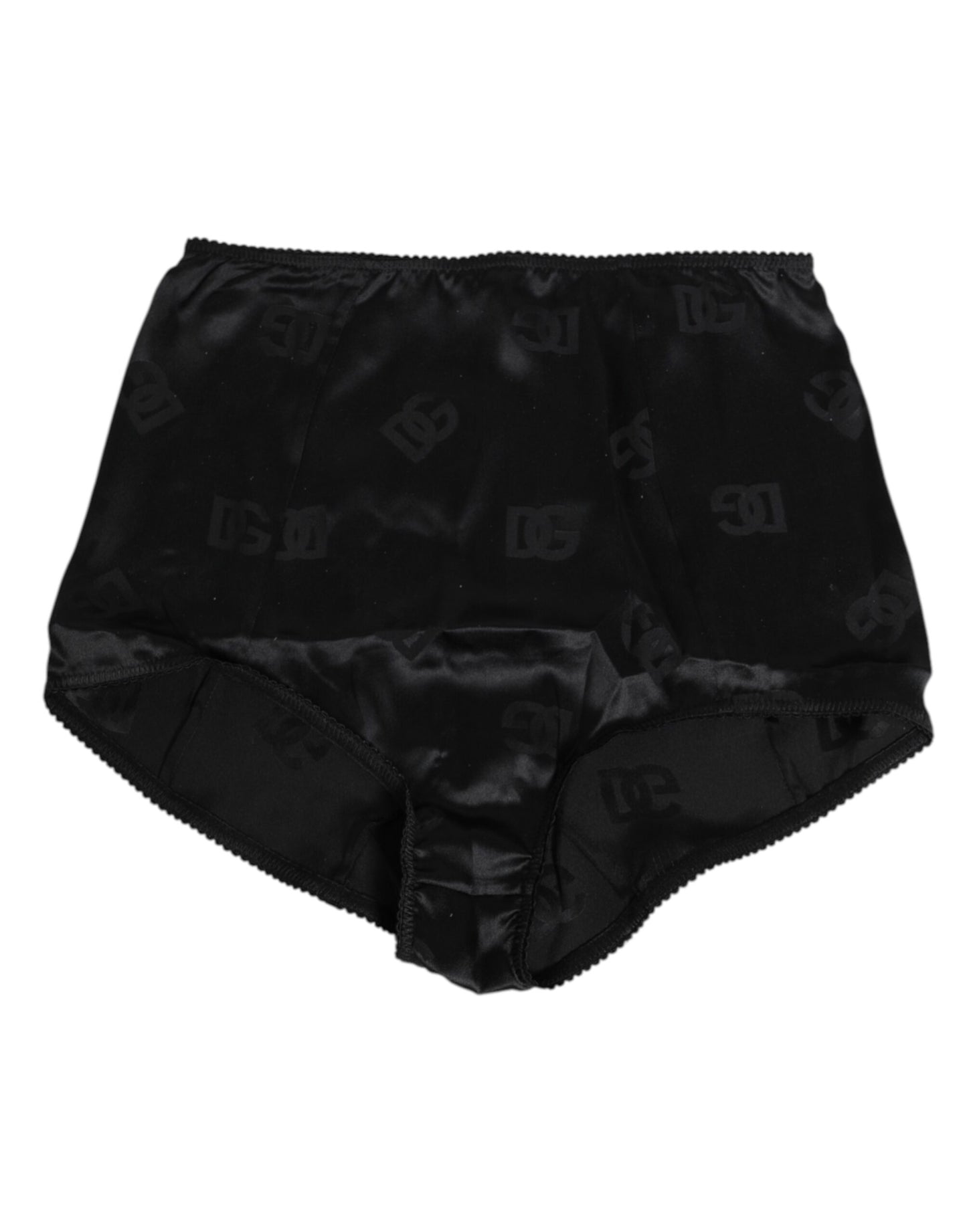 Dolce &amp; Gabbana – Schwarze, hoch taillierte Miederhose aus Stretch-Seide