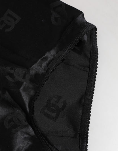 Dolce &amp; Gabbana – Schwarze, hoch taillierte Miederhose aus Stretch-Seide