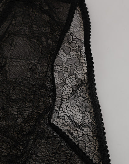 ملابس داخلية دولتشي آند غابانا سوداء من النايلون المرن بخصر عالٍ