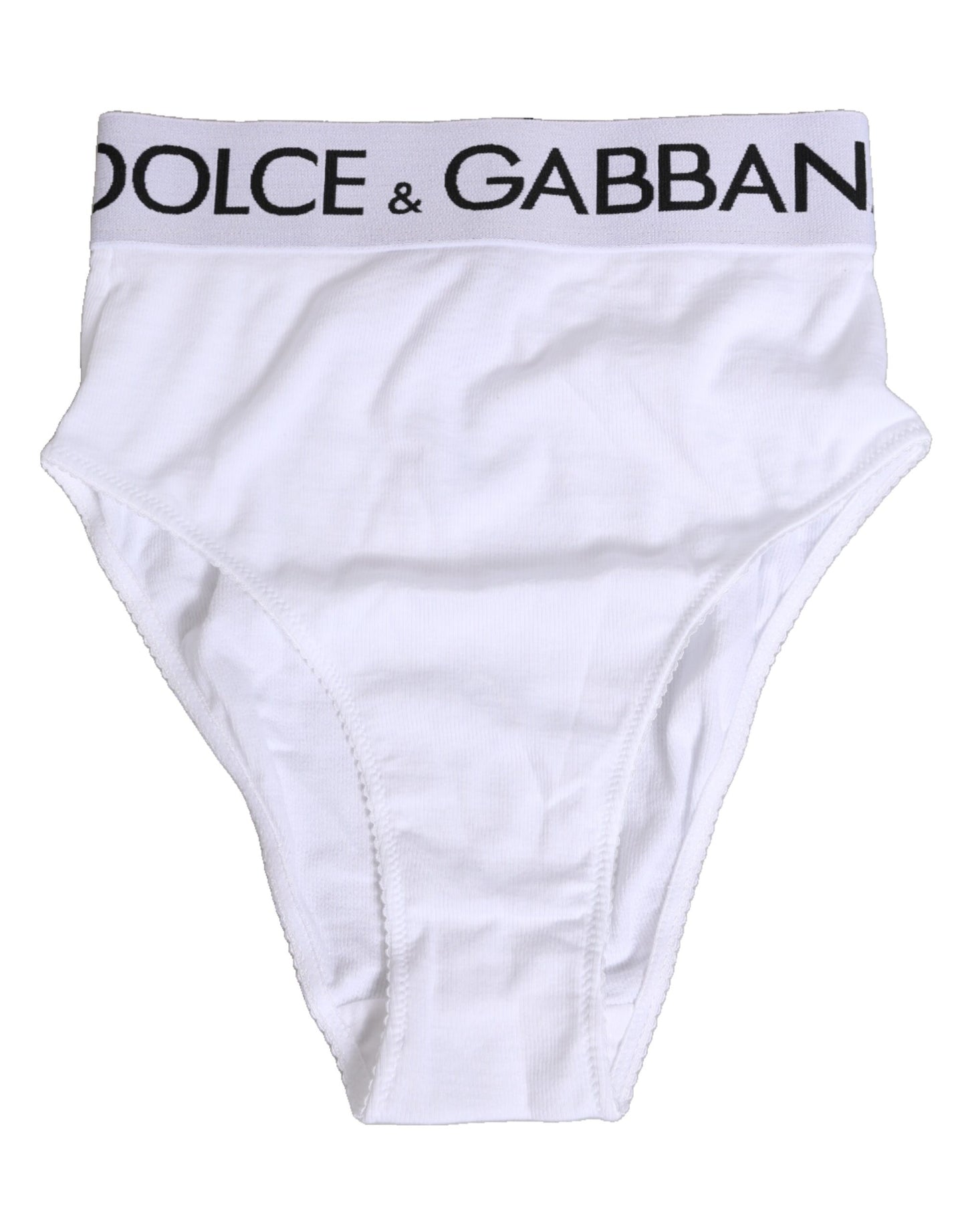 Dolce &amp; Gabbana – Weiße Slip-Unterhose aus Baumwollstretch mit hoher Taille