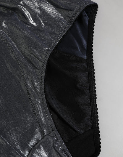 Dolce &amp; Gabbana – Slip-Miederhose aus Stretch-Seide in Grau