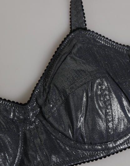 حمالة صدر بالكونتشينو من دولتشي آند غابانا، حرير رمادي داكن مطاطي، ملابس داخلية