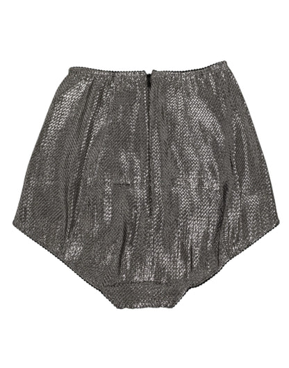 Dolce &amp; Gabbana – Slip-Miederhose aus Stretch-Seide in Grau