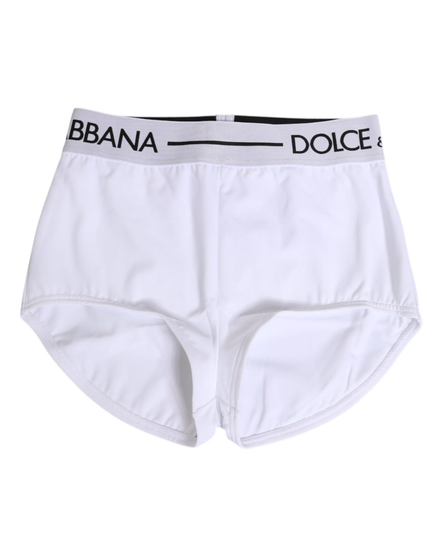 Dolce & Gabbana White Nylon Logo Waistband Shorts Underwear